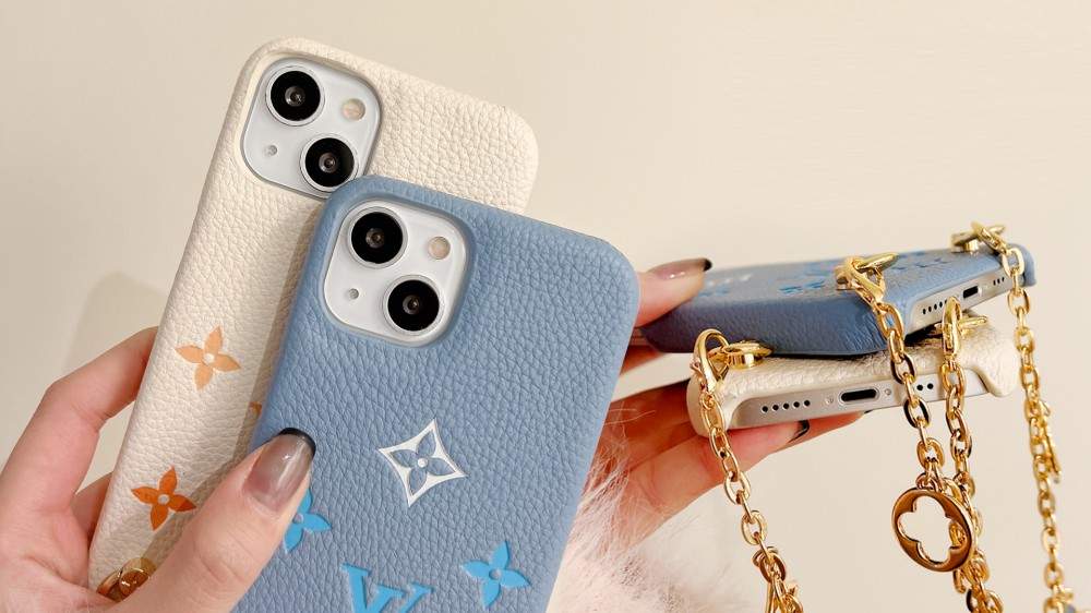 Hortory Girls pretty color iphone case with chain