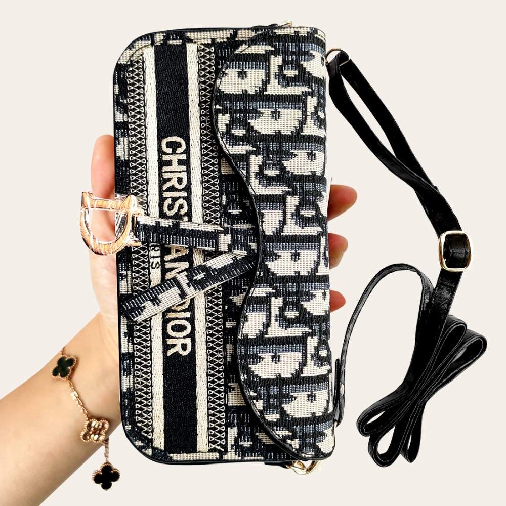 Hortory luxury mini handbag case for mobile phone with lanyard