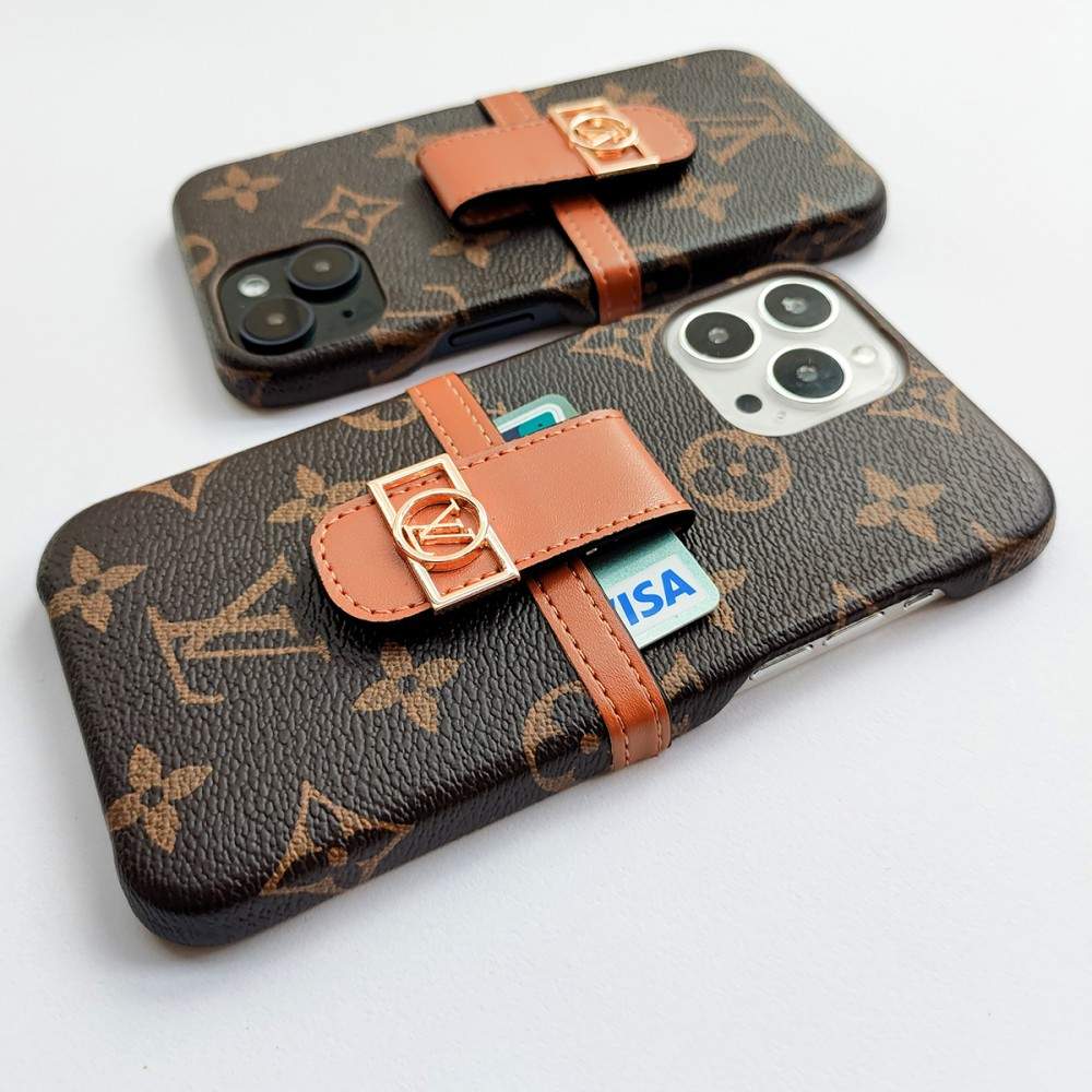 hortory louis vuitton iphone 14 max case with wallet
