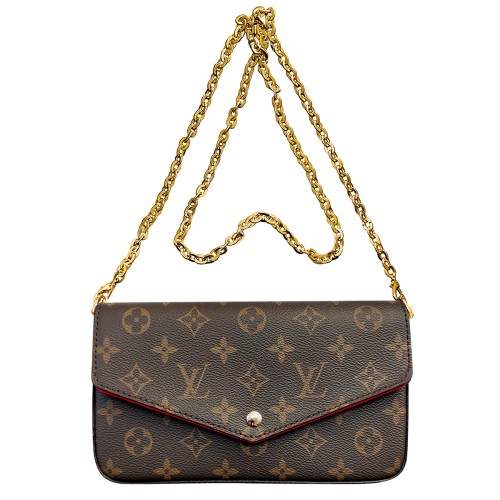 Hortory luxury super capacity 3-in-1 phone bag with gold chain