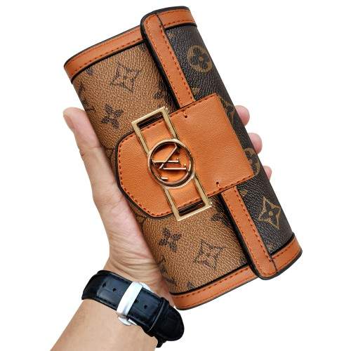 Hortory luxury designer 2-in-1 clutch wallet hold 24 credit card