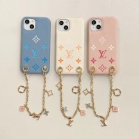Hortory Girls pretty color iphone case with chain