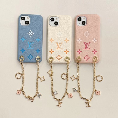 Hortory Girls pretty color iphone case with chain