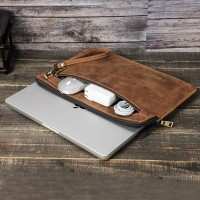 Macbook pro 14 inch leather sleeve bag crazy horse leather laptop cover