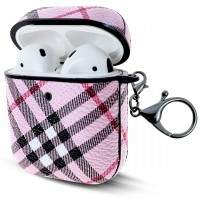 Hortory Luxury Designer Leather Airpod Case with keychain 