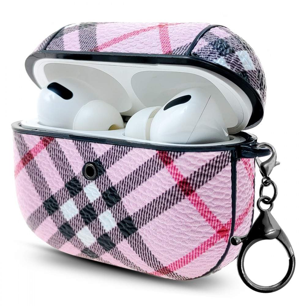 Hortory Luxury Designer Leather Airpod Case Pro with keychain 