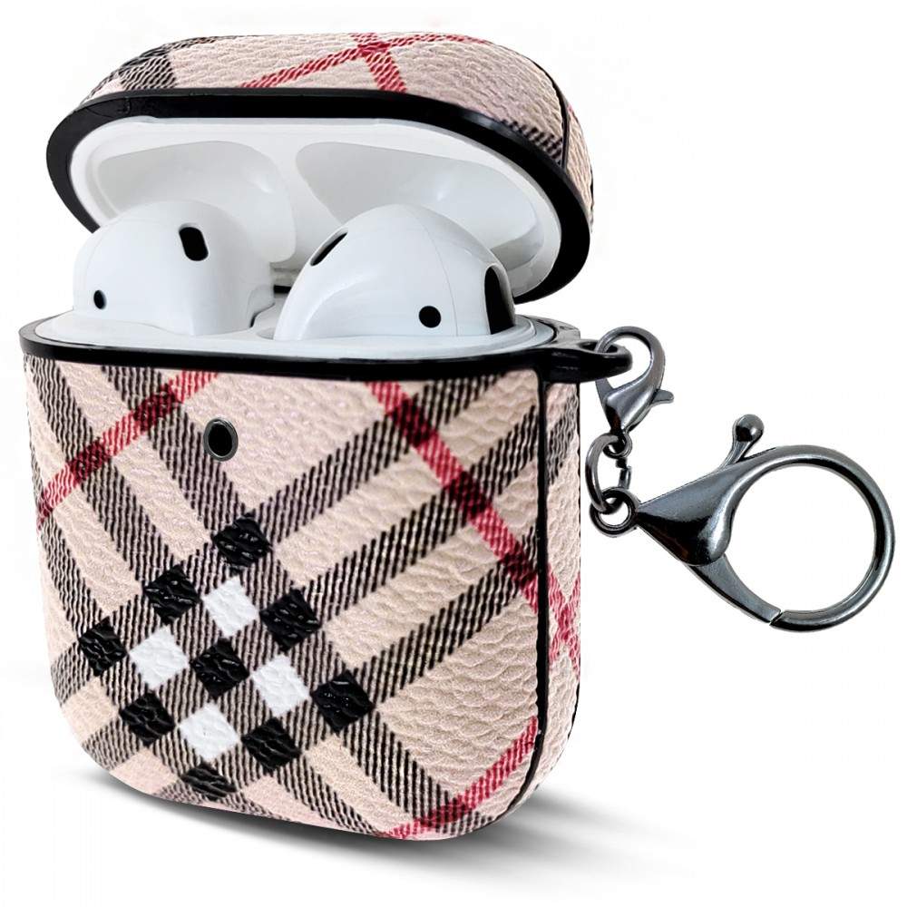 Luxury Designer Leather Airpod Case with keychain 