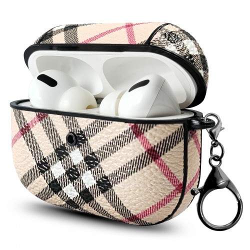 Hortory Luxury Designer Leather Airpod Case Pro with keychain 