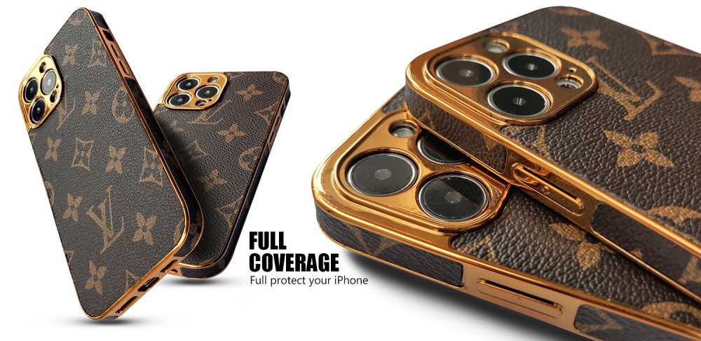 Hortory Soft luxury iphone case with golden border